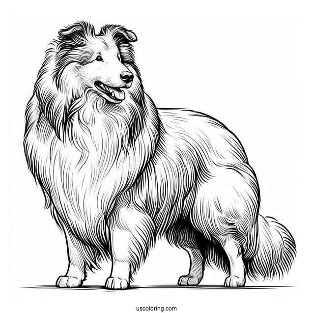 Easy Outline Of Rough Collie To Color
