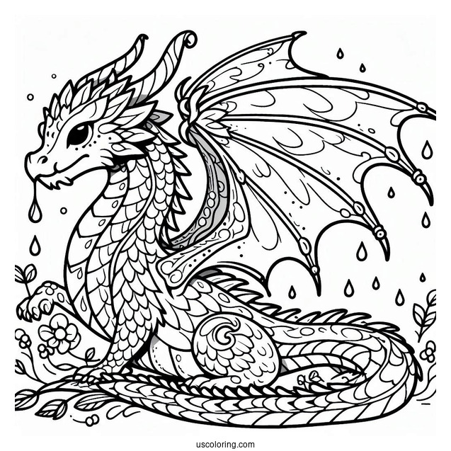 Easy To Color Dragon For Toddlers