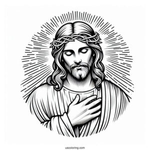 Easy 3D Jesus Coloring Page Text