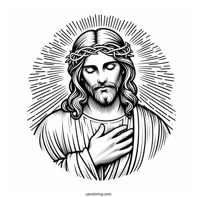 Easy 3D Jesus Coloring Page Text