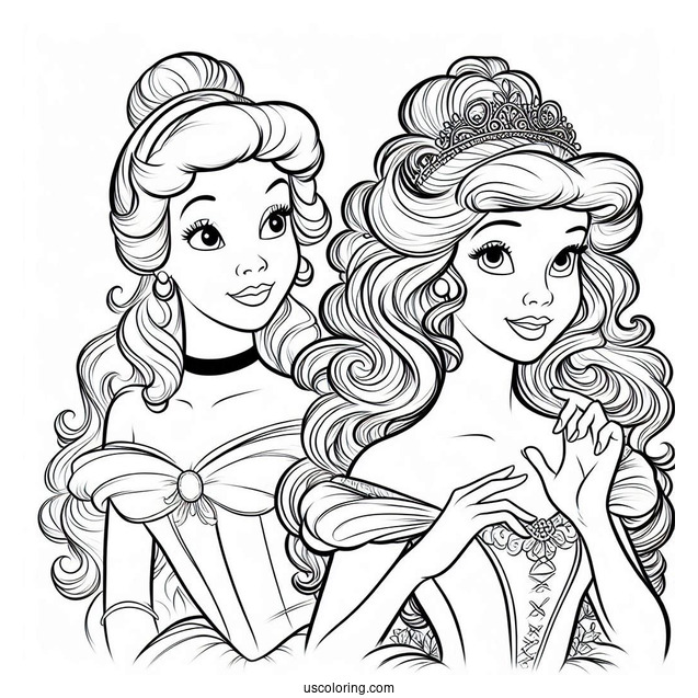 Anastasia and Drizella (The Ugly Stepsisters) Coloring Page