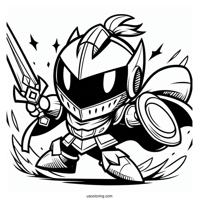 Super Smash Bros Coloring Page Of Meta Knight For Kids