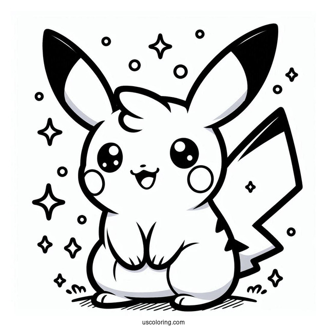 Cute Alolan Raichu Coloring Page For Preschoolers