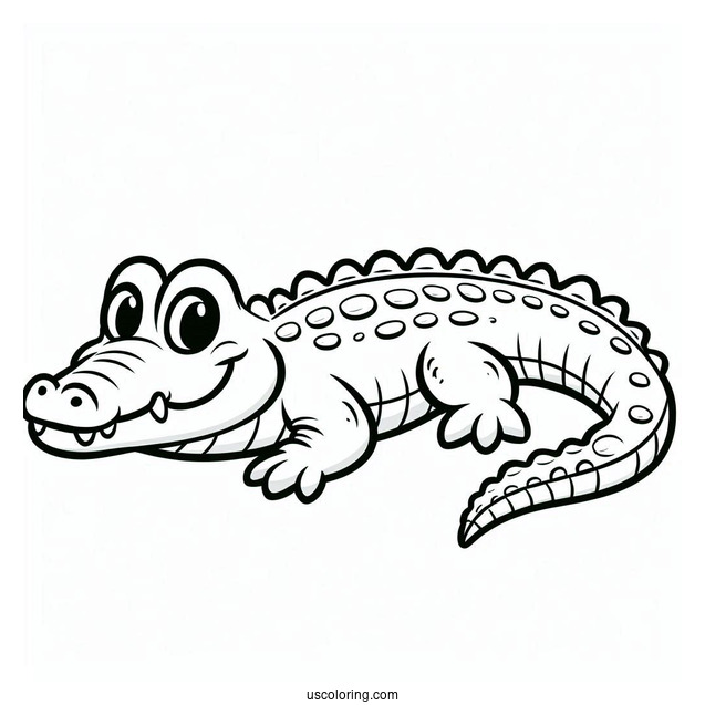 Easy Outline Of a Crocodile For Preschoolers