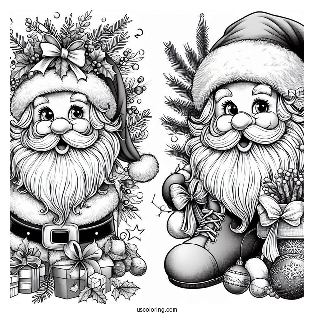 Realistic Looking Santa Coloring Page