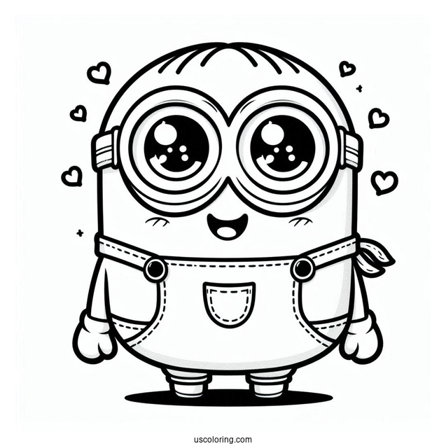 Cute Kawaii Themed Minion To Color