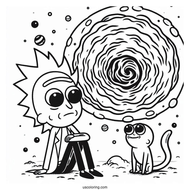 Morty Next To Wormhole With Pursed Lips