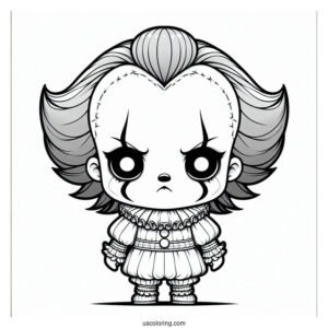 Frightening Chibi Pennywise Coloring Sheet