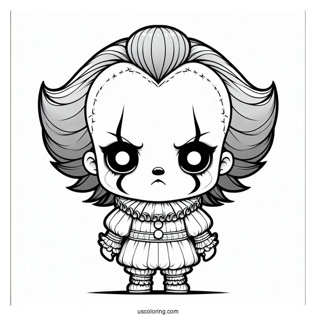 Frightening Chibi Pennywise Coloring Sheet