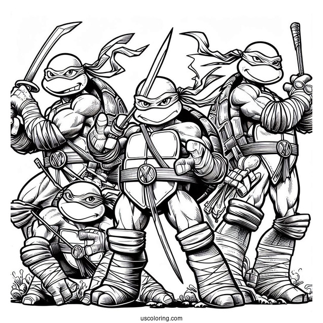 Simple Teenage Mutant Ninja Turtles Coloring Page