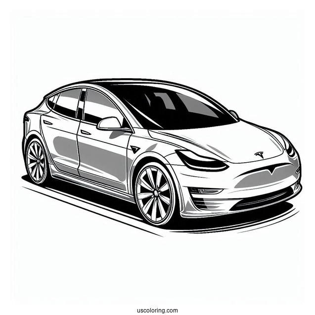 Coloring Page Of Tesla Model Y