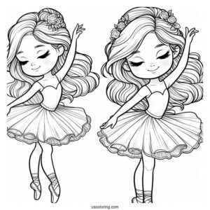 Ballerina Doing a Curtsy To Color