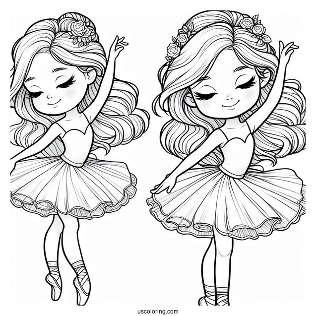 Ballerina Doing a Curtsy To Color