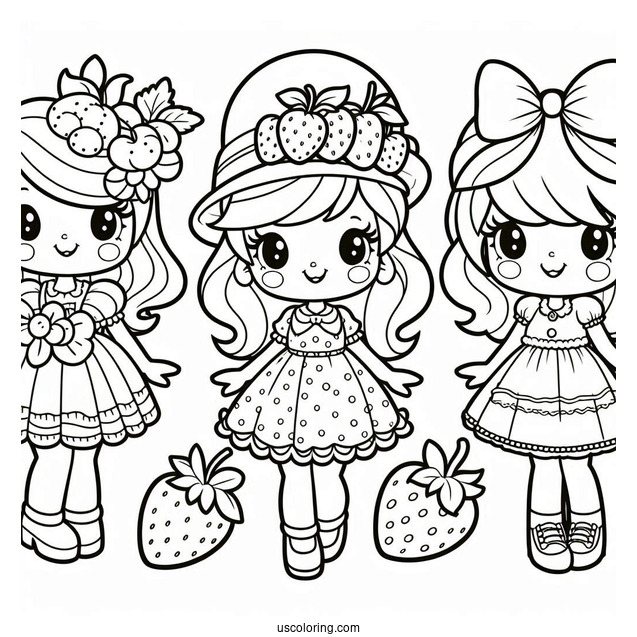 Strawberry Shortcake Coloring Page And Friends