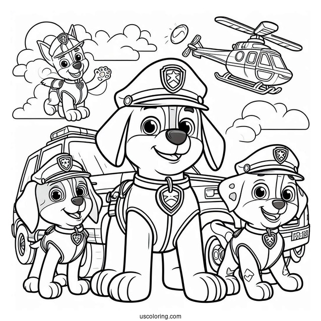 Paw Patrol Friends Coloring Sheet