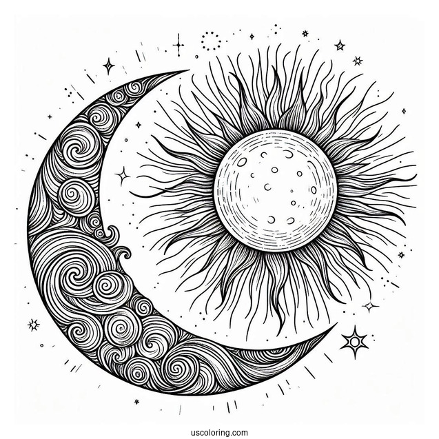 Crescent Moon In Front Of The Sun