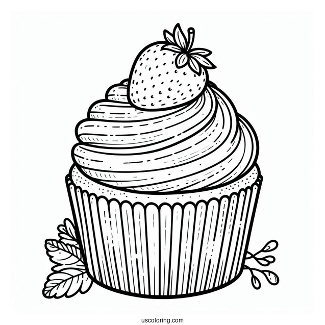 Vanilla Cupcake Coloring Sheet