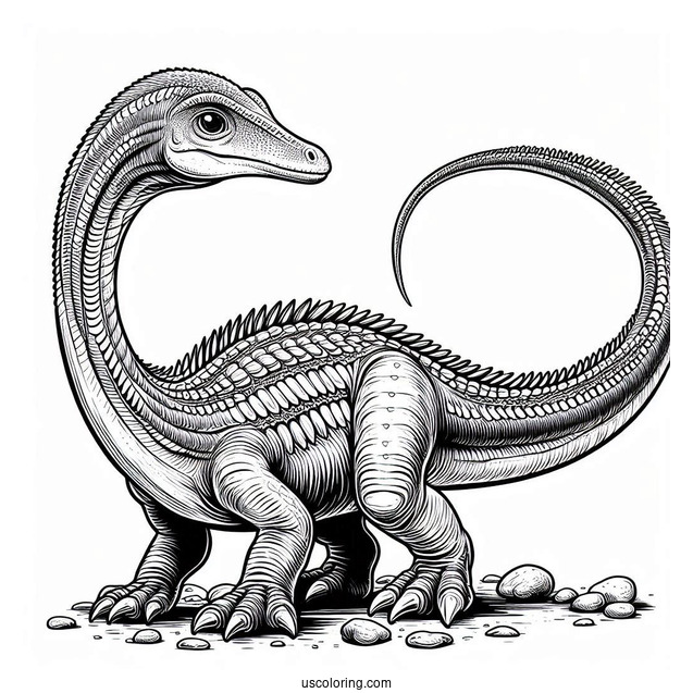 Easy Coelophisys Coloring Page For Kids