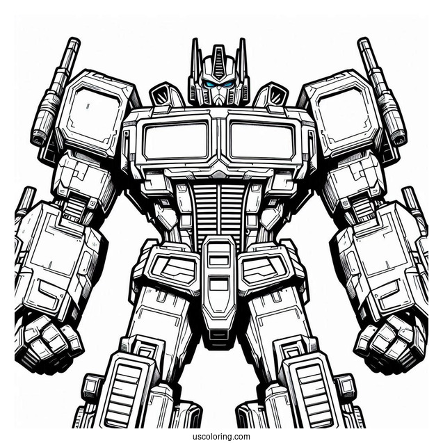 Angry Optimus Prime Coloring Page