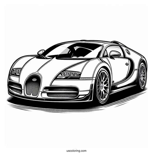 Simple Bugatti Coloring Page Veyron Coloring Page
