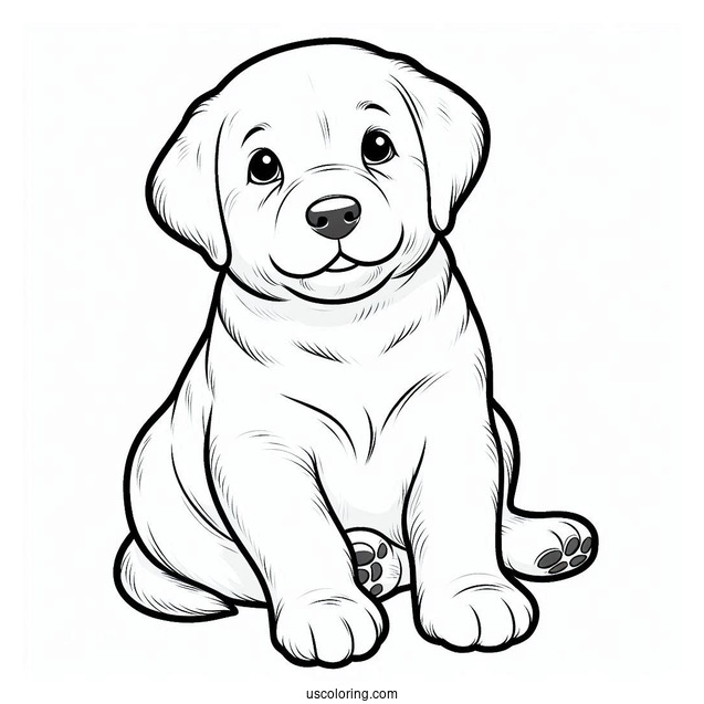 Labrador Puppy Coloring Sheet For Kids