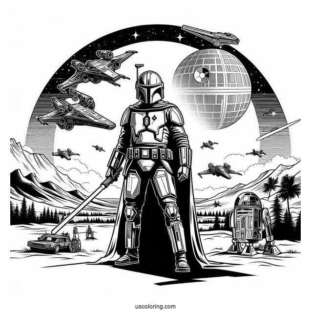 The Mandalorian Poster Coloring Sheet