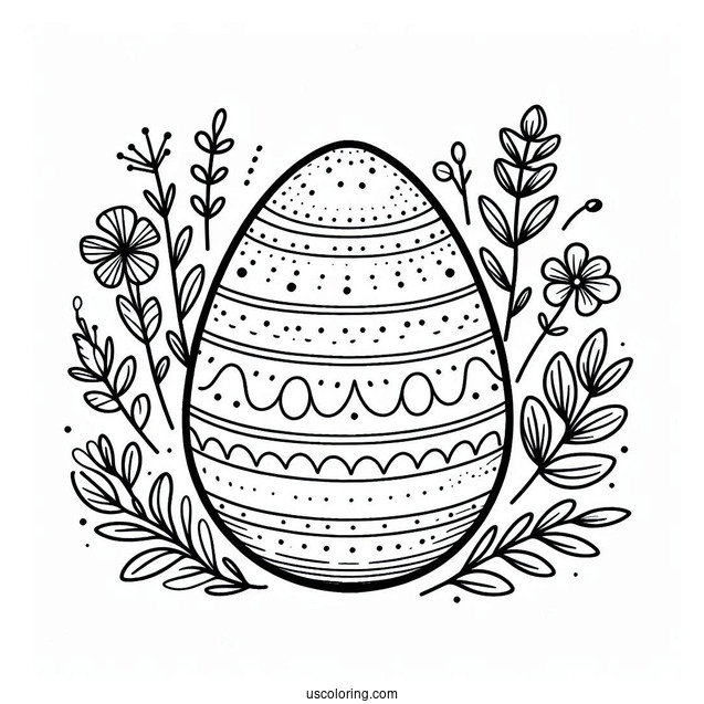 Easter Coloring Page Of Simple Easter Egg Outline For Kids