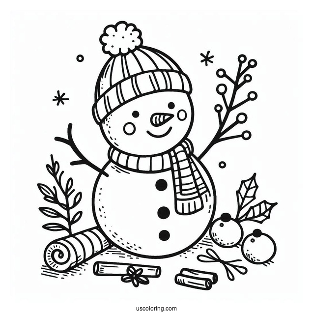 Aesthetic Snowman To Color