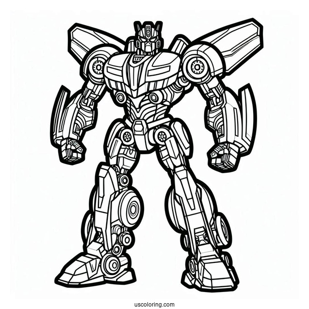 Easy Outline Of Bumblebee Transformer Robot To Color