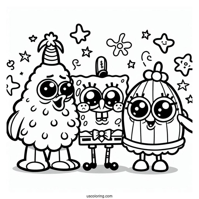 Pufff Family SpongeBob Coloring Page
