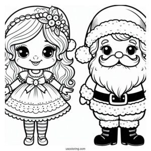 Mrs Claus And Mr Claus Coloring Sheet