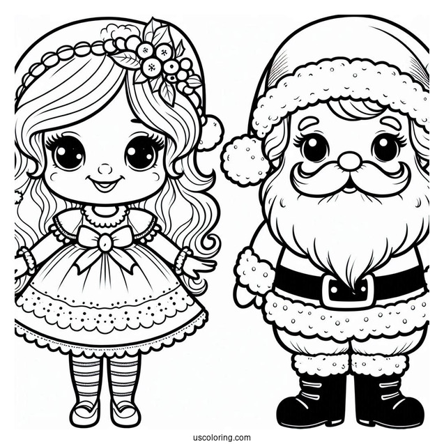 Mrs Claus And Mr Claus Coloring Sheet