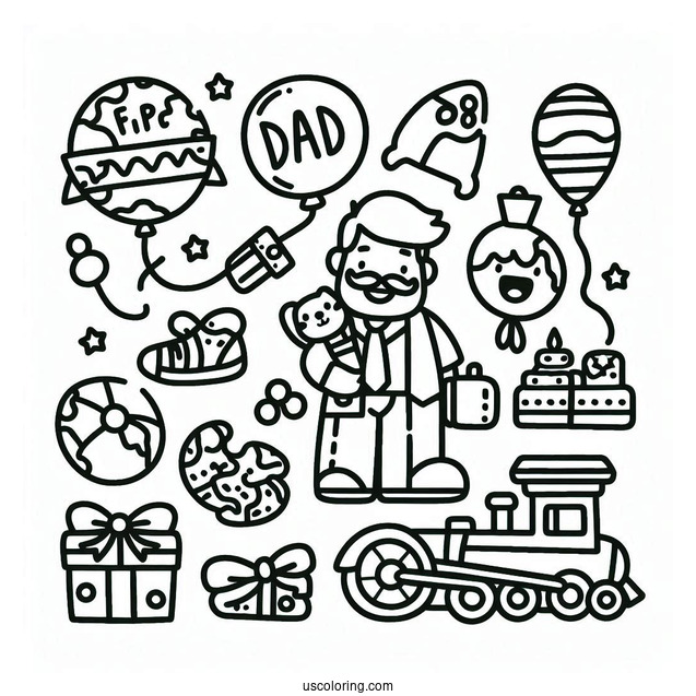 Father's Day Coloring Page Of Fun World s Best Dad For Kids