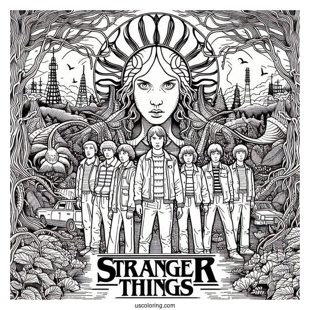 Stranger Things Movie Poster Coloring Poster