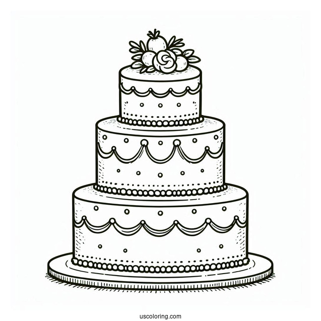 Simple Outline Of Tiered Wedding Cake