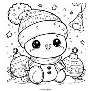 Cute Baby Snowman Coloring Page