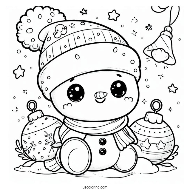 Cute Baby Snowman Coloring Page