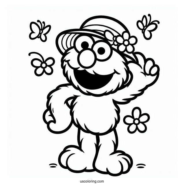 Easy Outline Of Elmo To Color For Preschoolers