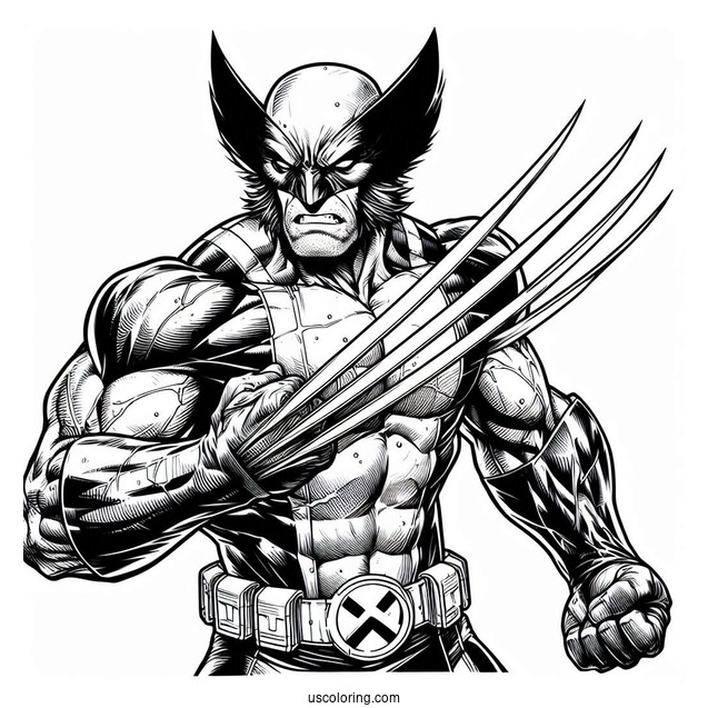 X-Men Wolverine Coloring In For Kids