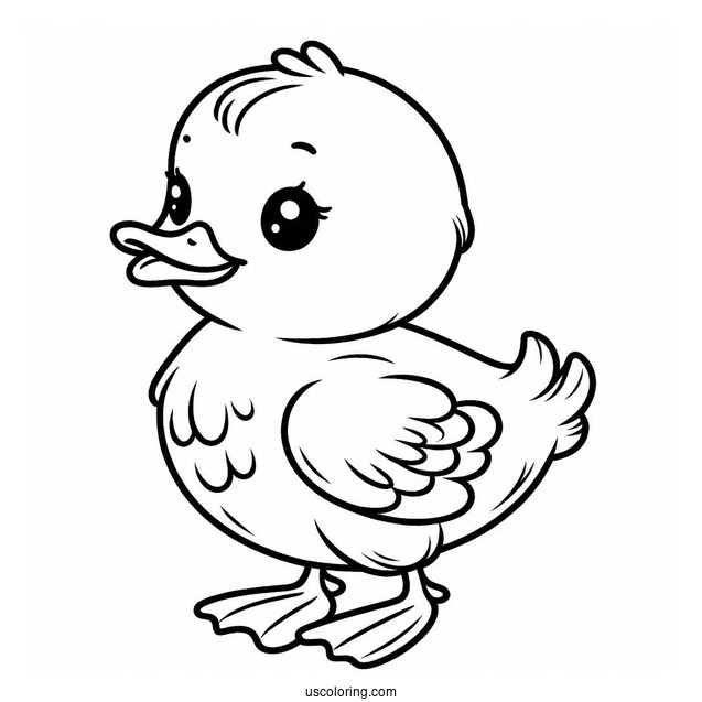 Cute Baby Duck To Color For Preschoolers