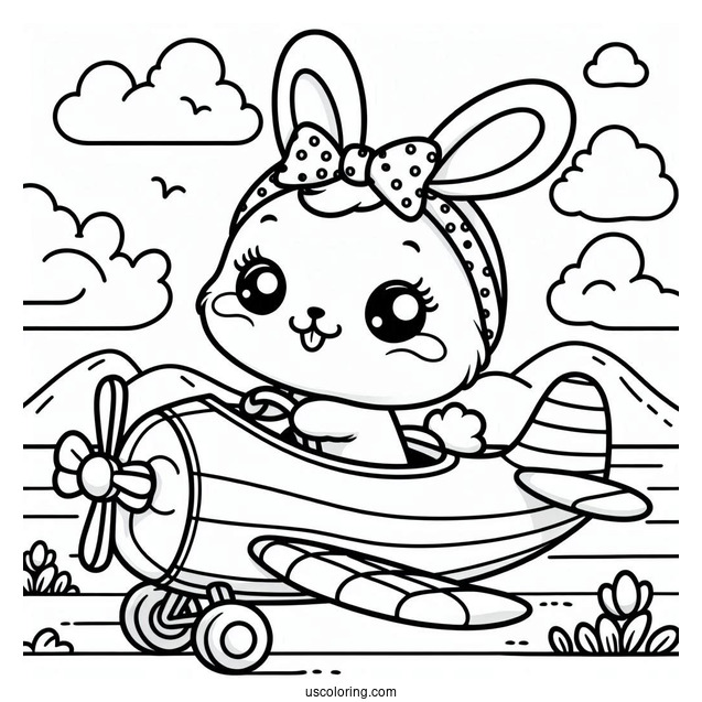 Sunny Bunnies Coloring Page Of Hopper On An Airplane
