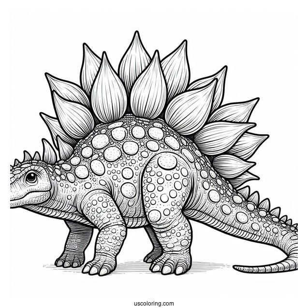 Stegosaurus Coloring Page With Detailed Dermal Plates