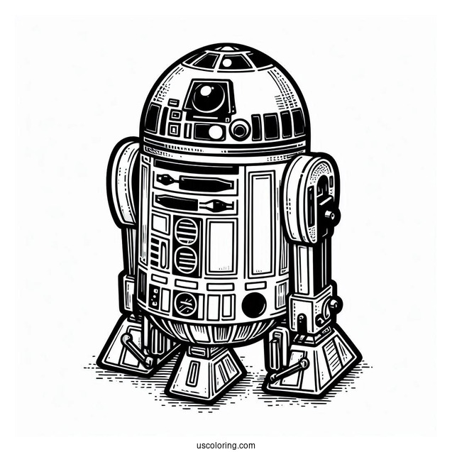 Cute R2-D2 Coloring Page Comic