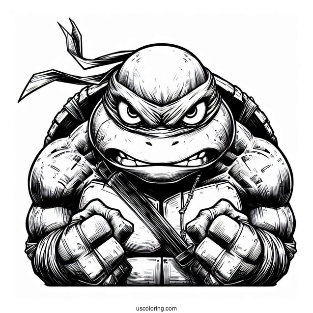 Ninja Turtles Coloring Page Of Angry Teenage Mutant