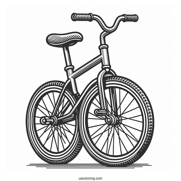 Bicycle Coloring Page Of Easy Unicycle