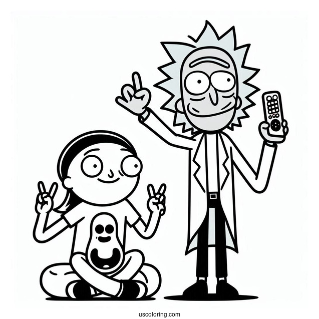 Rick and Morty Coloring Page Of Fun Noob Noob from Rick and Morty For Kids