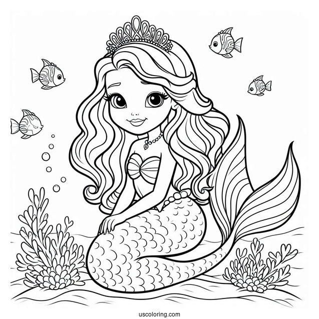 Mermaid Sofia The First Coloring Page With Princess Amber At Sea