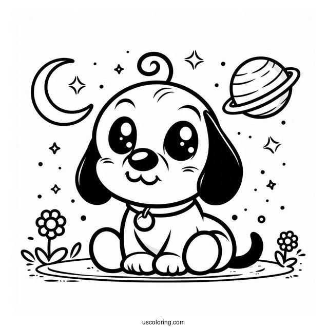 Simple Baby Pluto Coloring Page For Preschoolers