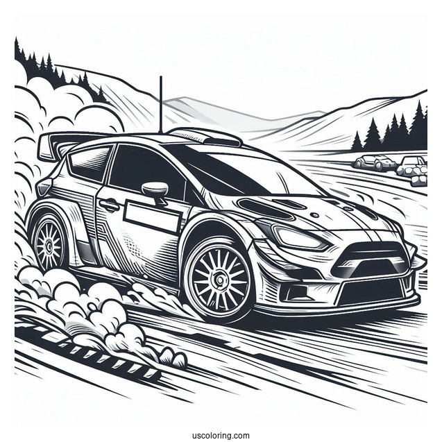 Coloring Page Of Rally Car Racing