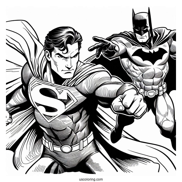 Superman Vs Batman Coloring Page